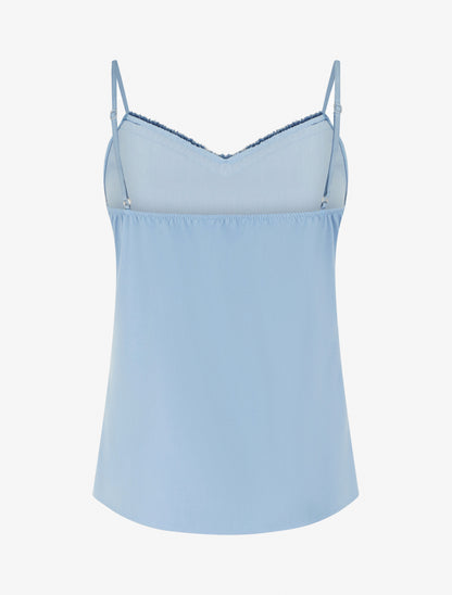 Débardeur à col V brodé - Bleu ciel - 2