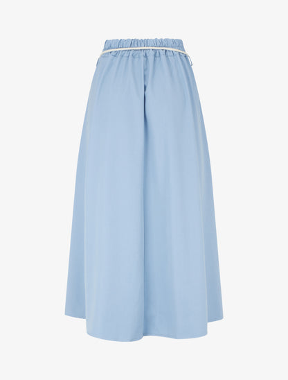 Jupe longue élastiquée à ceinture - Bleu ciel - 2