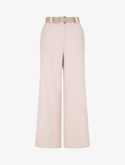 Pantalon ample à motif rayé - Rose - 1
