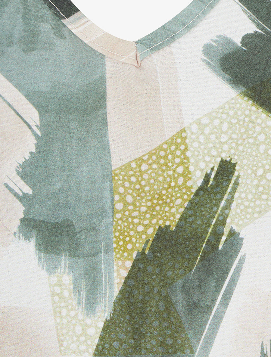 Combishort fantaisie à manches courtes volantées - Kaki - 3