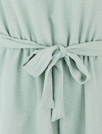 Combishort à dentelle et dos ouvert - Vert d&