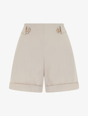 Short uni élastiqué - Taupe - 1