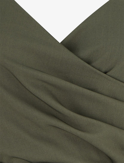 Combishort fluide à fines bretelles - Kaki - 3