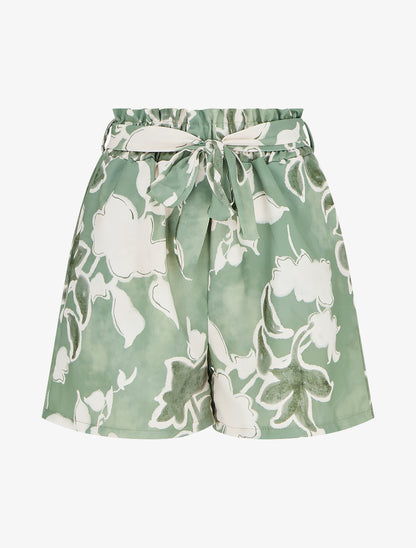 Short fluide à imprimé floral - Vert - 1