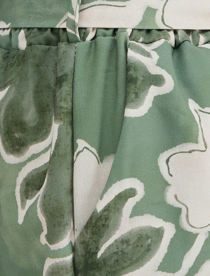 Short fluide à imprimé floral - Vert - 3