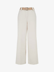 Pantalon droit taille haute - Beige