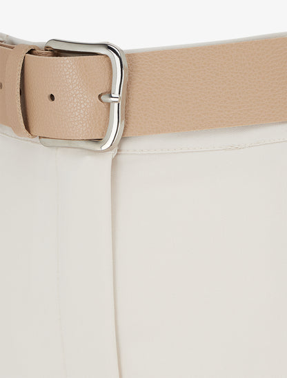 Pantalon droit taille haute - Beige
