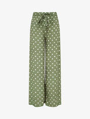 Pantalon élastiqué à pois - Kaki - 1