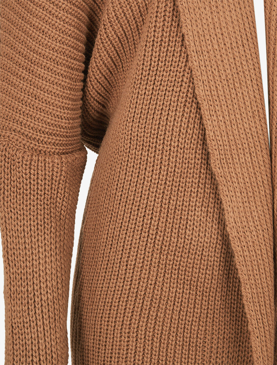 Gilet oversize ouvert - Camel - 3