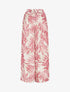 Pantalon imprimé feuillage et à taille haute élastiquée - Rose - 1