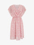 Robe imprimé pois à col cache-coeur - Vieux rose - 1
