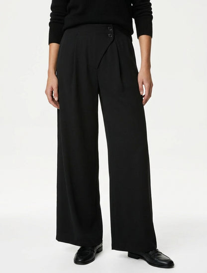 Pantalon ample taille haute - Noir