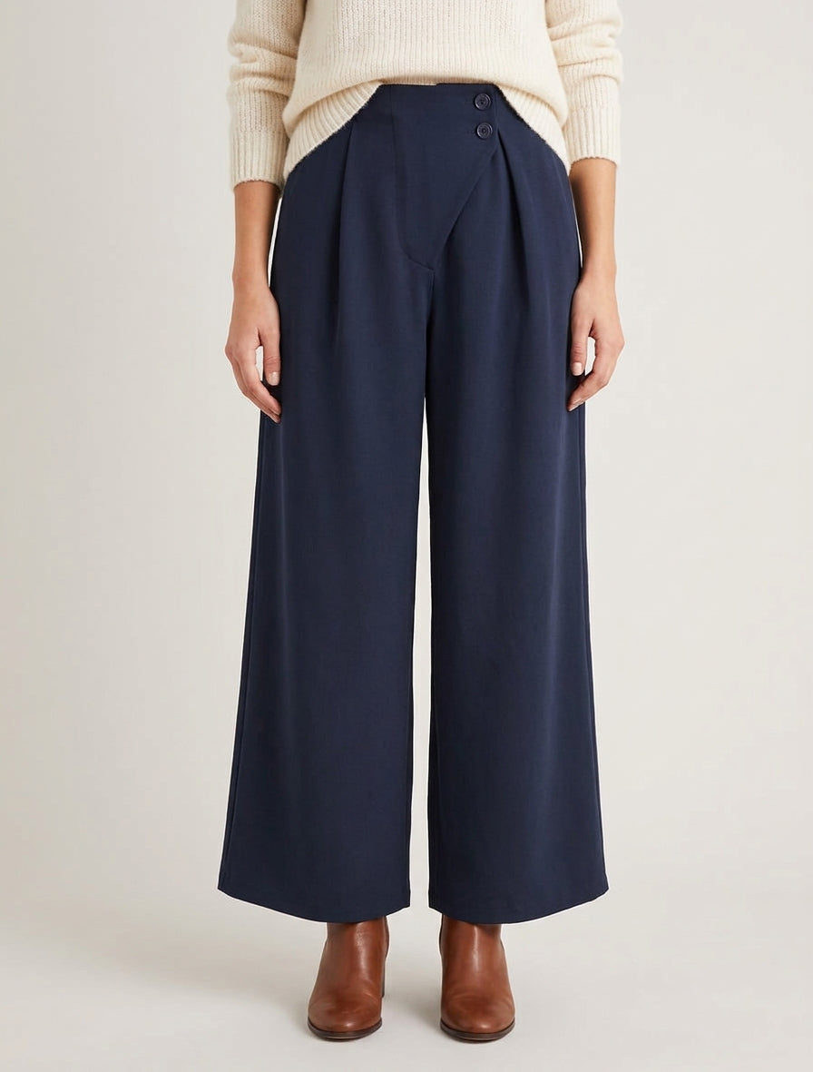 Pantalon ample à poches - Marine