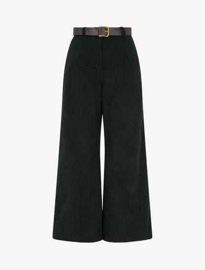 Pantalon uni côtelé - Noir - 1