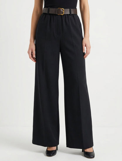 Pantalon ample à ceinture incluse - Noir
