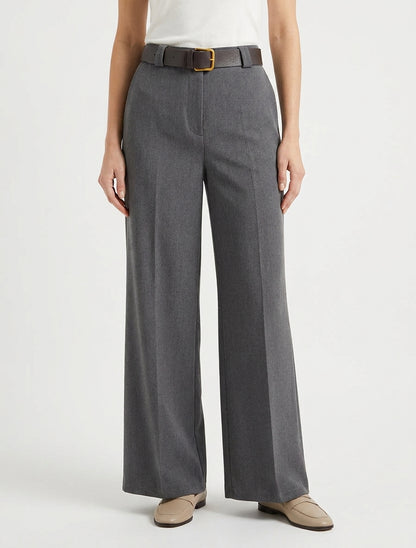 Pantalon ample à ceinture incluse - Gris foncé