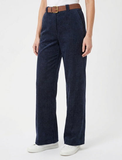 Pantalon velours taille haute - Marine