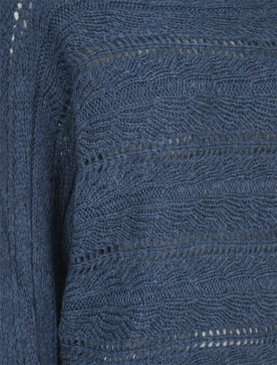 Pull dolman ajouré - Bleu charrette - 3