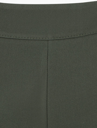 Pantalon uni à fermeture sur les côtés - Kaki - 3