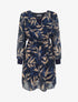 Robe droite à imprimé feuillages - Marine - 1