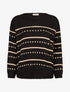 Pull imprimé lignes et points - Noir - 4