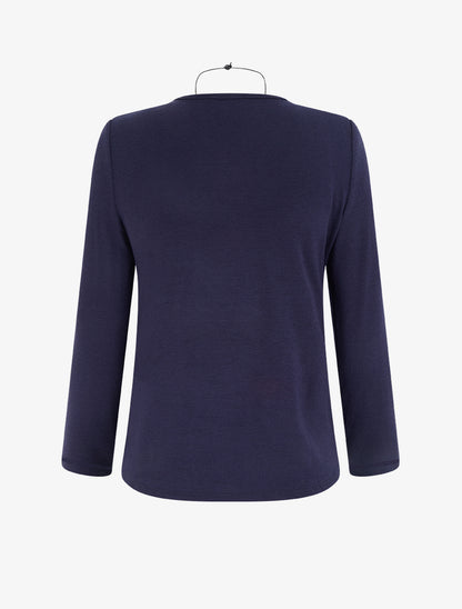 Pull style cache-coeur effet torsadé - Marine - 2