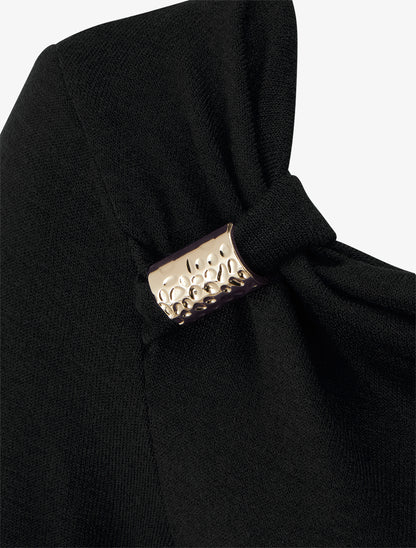 Pull fin à empiècement bijou - Noir - 3