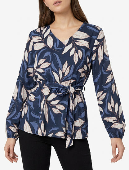 Blouse fluide coupe péplum - Marine