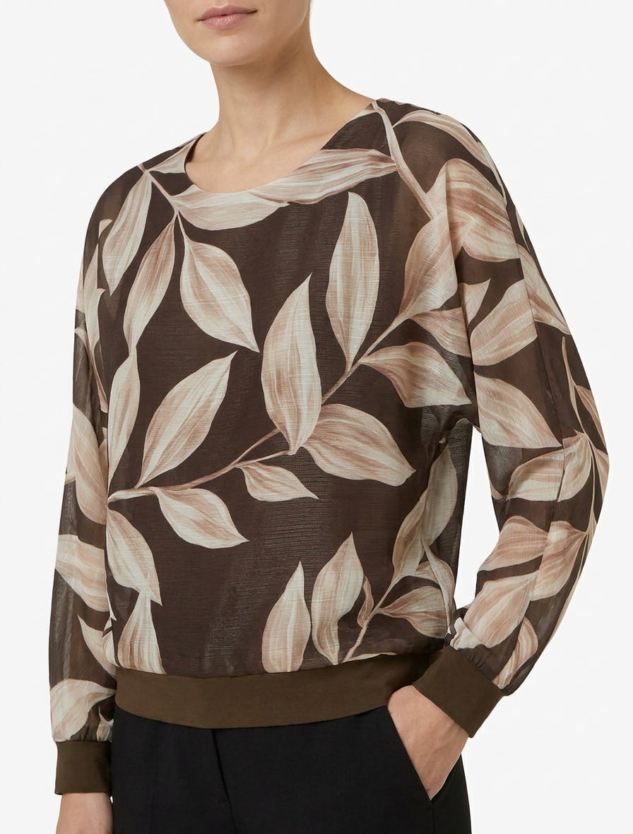 Blouse fluide manches chauve-souris - Marron
