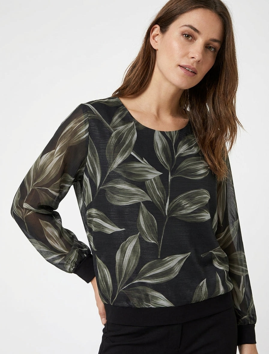 Blouse fluide manches chauve-souris - Noir