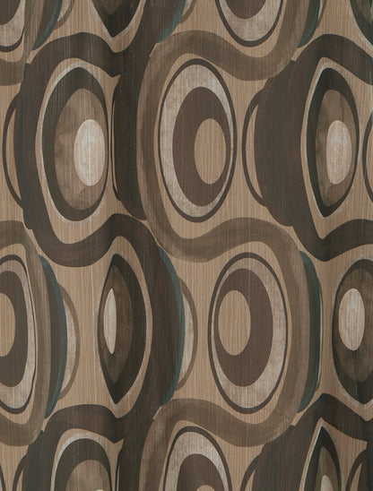 Jupe longue en voile irisé imprimé graphique - Taupe - 3