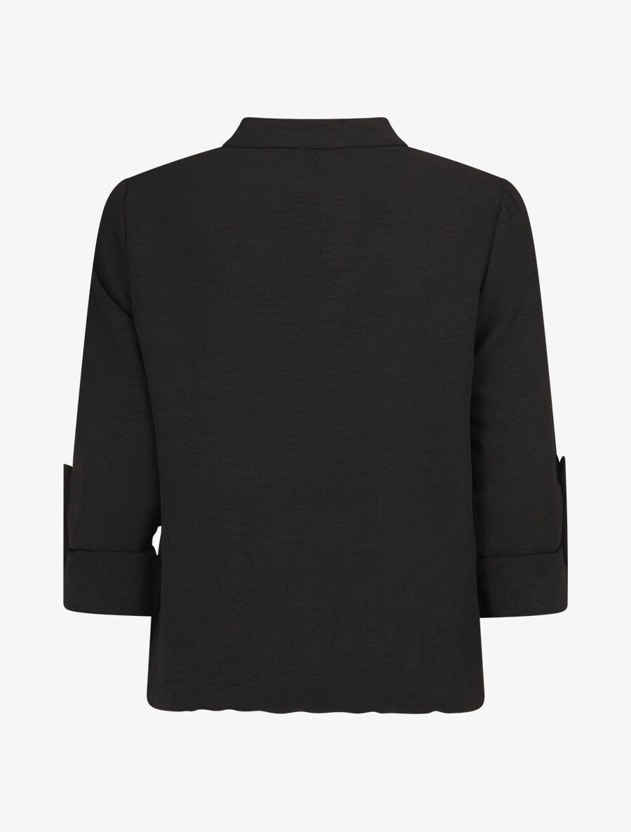 Blouse coupe boule à poiche poitrine - Noir - 2