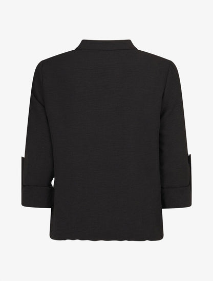 Blouse coupe boule à poiche poitrine - Noir - 2