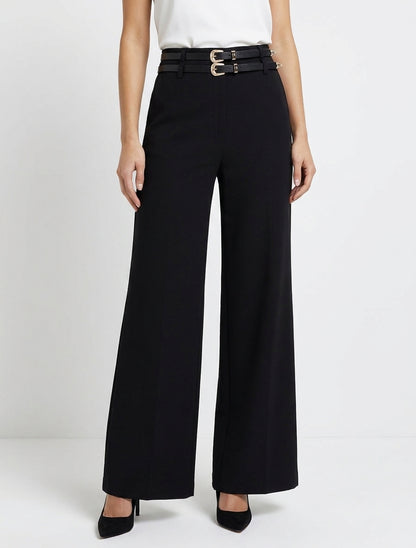 Pantalon ample taille élastiquée - Noir