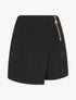 Jupe-short en suédine style portefeuille à zip - Noir - 1