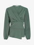 Blouse unie à col cache-coeur - Kaki foncé - 1