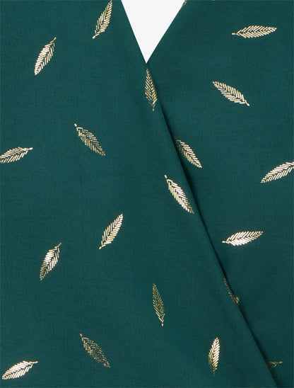 Top style portefeuille à plumes irisées - Vert sapin - 3