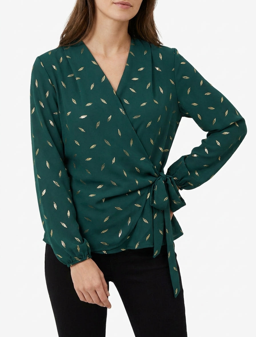 Top portefeuille manches longues - Vert sapin