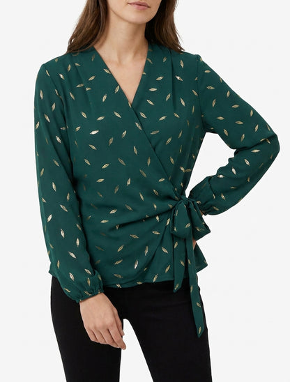Top portefeuille manches longues - Vert sapin