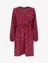 Robe élastiquée à plumes irisées - Lie de vin - 1