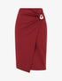 Jupe midi style portefeuille à bijou effet nacré - Bordeaux - 1