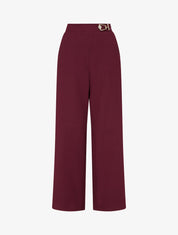 Pantalon fluide taille bijou - Lie de vin