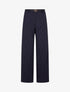 Pantalon de tailleur à fines rayures - Marine - 1
