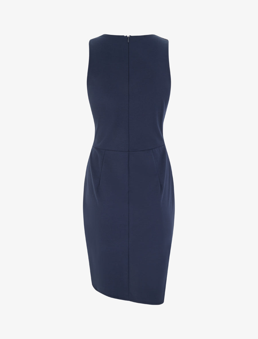 Robe portefeuille sans manches à sequins - Marine - 2