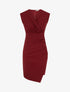 Robe sans manches style portefeuille à effet drapé - Bordeaux - 1