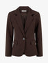 Blazer uni à col cranté - Marron - 1