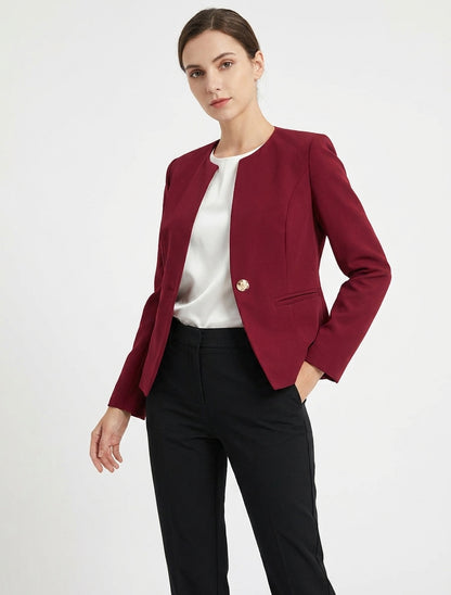 Veste cintrée col rond bordeaux - Bordeaux