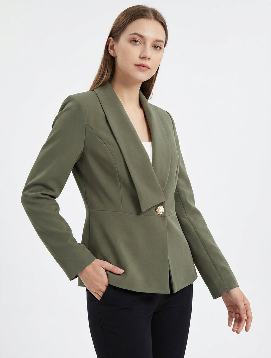 Blazer droit à épaulettes - Kaki