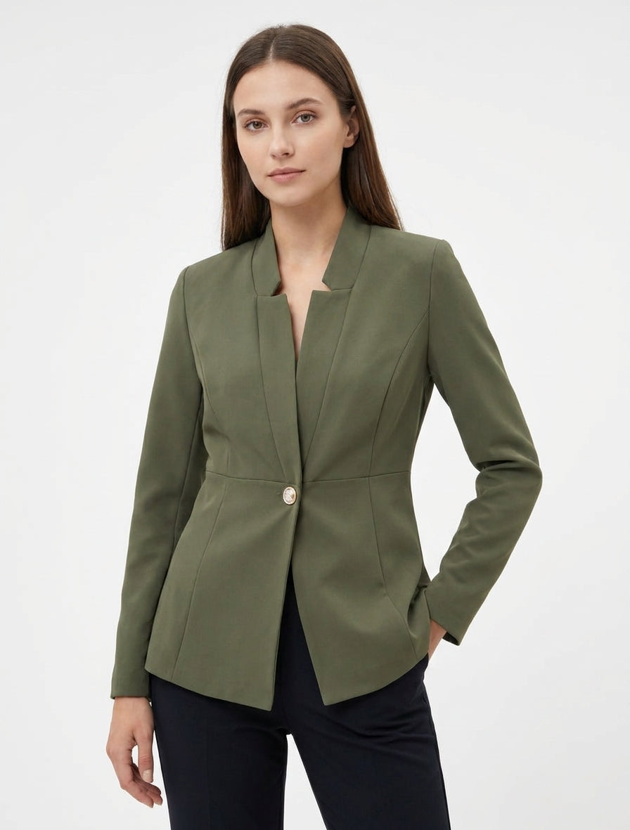 Blazer cintré à épaulettes - Kaki