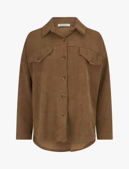 Surchemise côtelée basique - Camel - 4